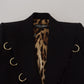 Elegant Black Wool Blend Jacket with Embellishments