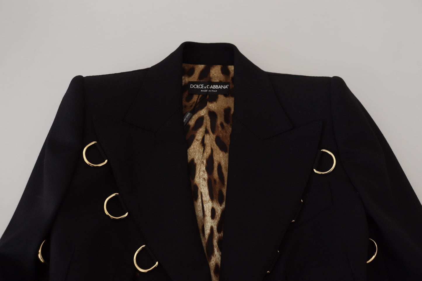Elegant Black Wool Blend Jacket with Embellishments