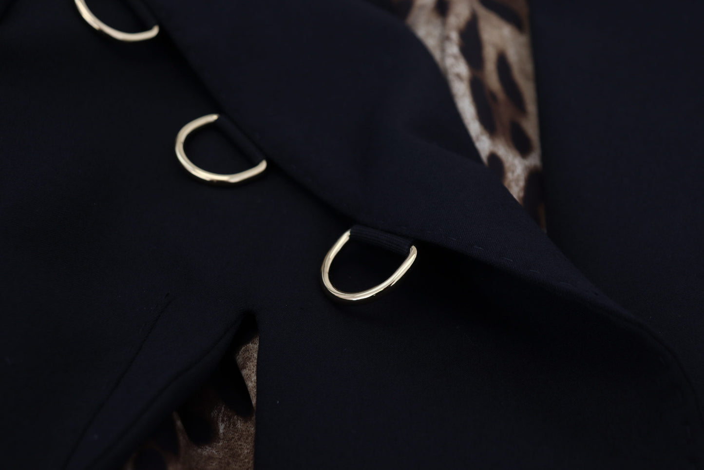 Elegant Black Wool Blend Jacket with Embellishments