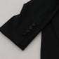 Elegant Black Wool Blend Jacket with Embellishments