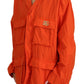 Elegant Orange Cotton Blend Jacket
