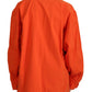 Elegant Orange Cotton Blend Jacket