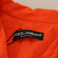Elegant Orange Cotton Blend Jacket
