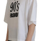Chic White Cotton Logo Tee