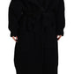 Elegant Black Long Cardigan Sweater