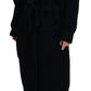 Elegant Black Long Cardigan Sweater
