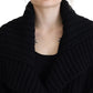 Elegant Black Long Cardigan Sweater