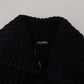 Elegant Black Long Cardigan Sweater