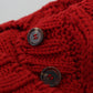 Elegant Red Virgin Wool Cardigan