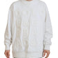 Chic White Cotton Sweatshirt with Logo Embossing