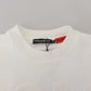 Chic White Cotton Sweatshirt with Logo Embossing
