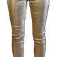Elegant Gold-Toned Denim Pants