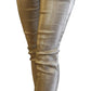 Elegant Gold-Toned Denim Pants