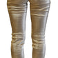 Elegant Gold-Toned Denim Pants