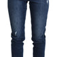 Elegant Dark Blue Denim Pants