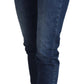 Elegant Dark Blue Denim Pants