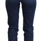 Elegant Dark Blue Denim Pants
