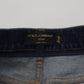 Elegant Dark Blue Denim Pants