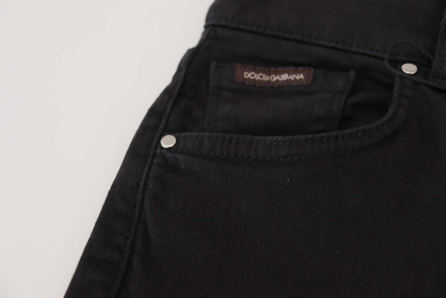 Elegant Black Denim Pants - Slim Fit Luxury