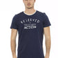 Blue Cotton Men T-Shirt