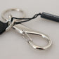 Elegant Black Charm Keychain with Brass Accents