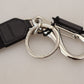 Elegant Black Charm Keychain with Brass Accents