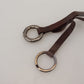 Brown Leather Silver Tone Metal Keyring Keychain