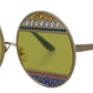 Gold Oval Metal Crystals Shades DG2209B Sunglasses