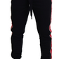 Chic Black Jogging Sweatpants with Red Detail