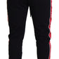 Chic Black Jogging Sweatpants with Red Detail