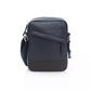Blue Leather Male Messenger Bag