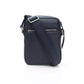 Blue Leather Male Messenger Bag