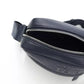 Blue Leather Male Messenger Bag