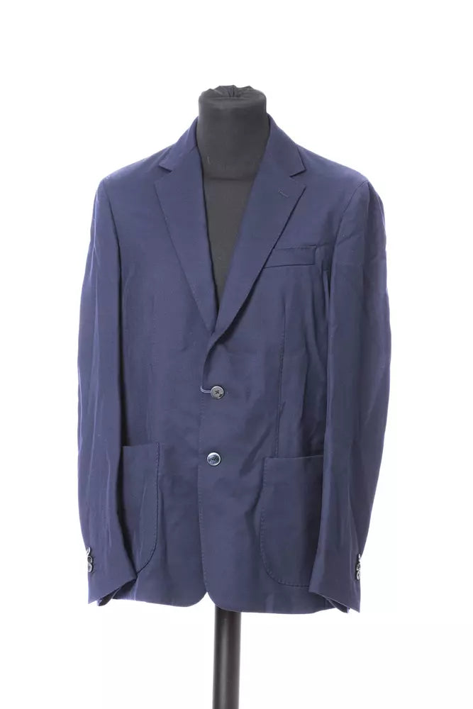 Blue Wool Men Blazer
