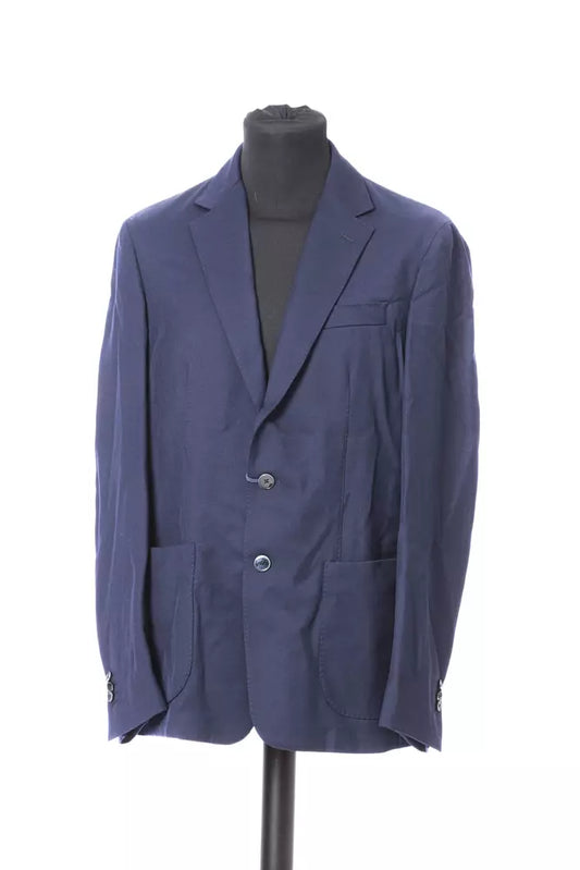 Blue Wool Men Blazer