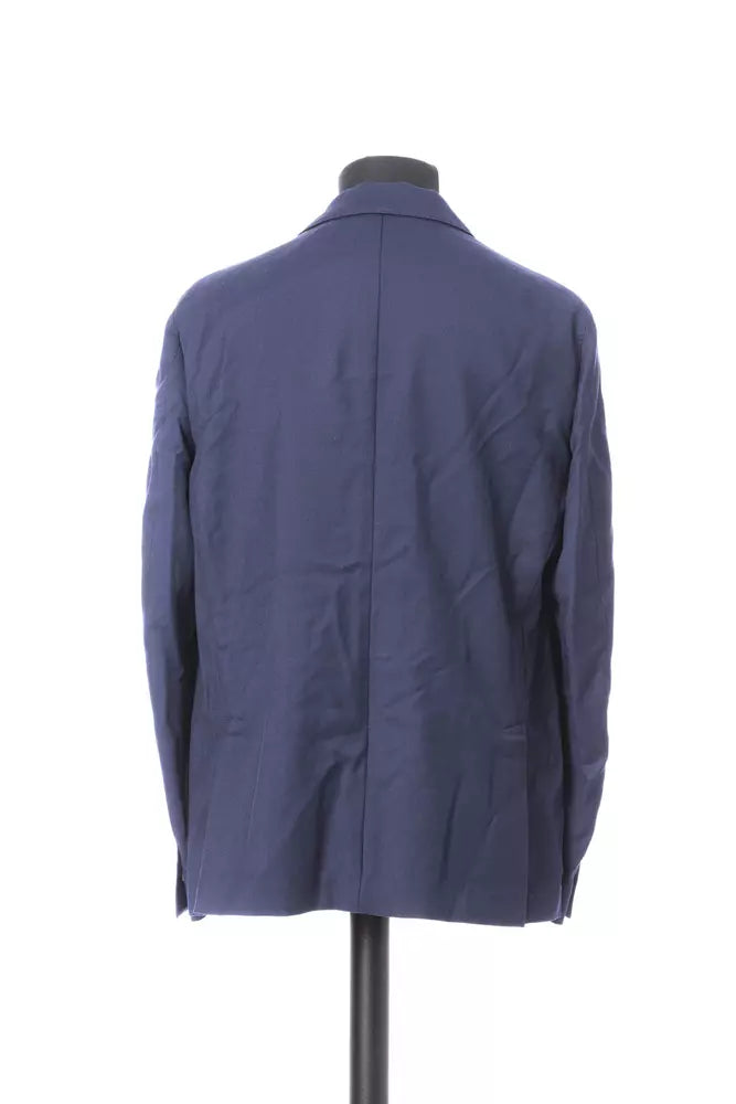 Blue Wool Men Blazer