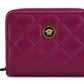 Purple Nappa Leather Bifold Zip Around Wallet