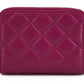 Purple Nappa Leather Bifold Zip Around Wallet