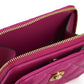 Purple Nappa Leather Bifold Zip Around Wallet