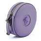Purple Calf Leather Round Disco Shoulder Bag