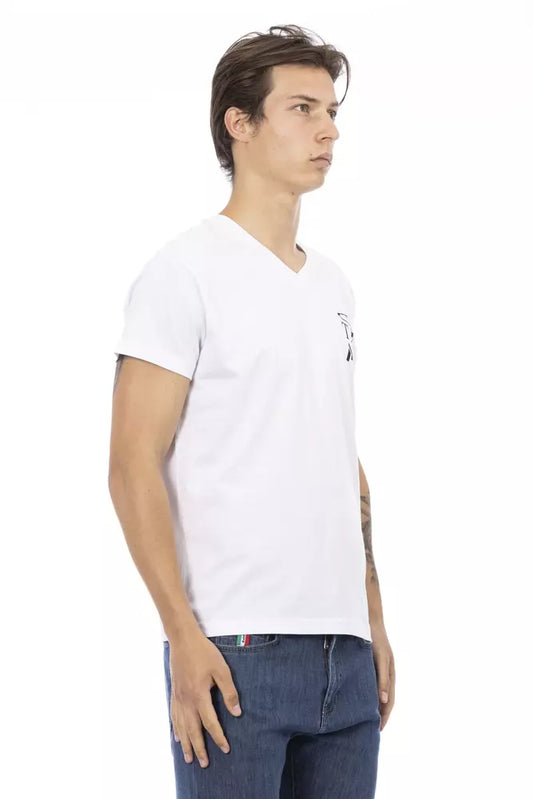 White Cotton Men T-Shirt