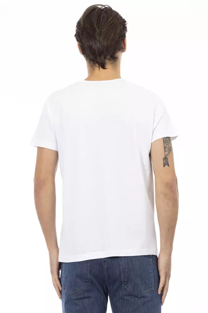 White Cotton Men T-Shirt