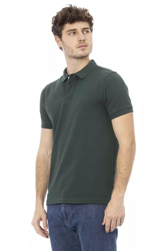 Green Cotton Men Polo