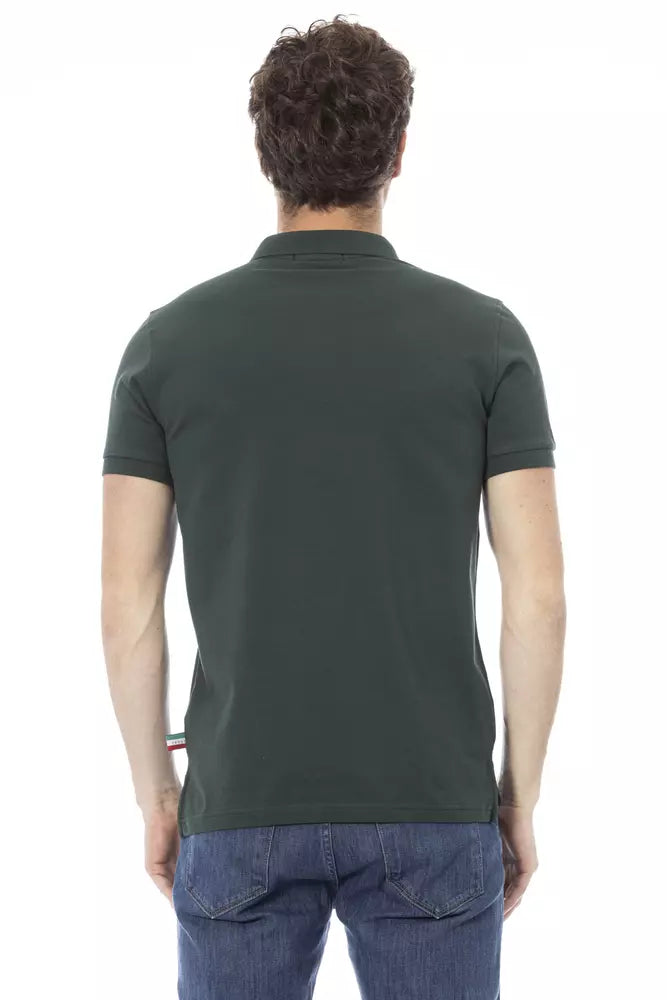 Green Cotton Men Polo