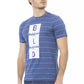 Blue Cotton Men T-Shirt