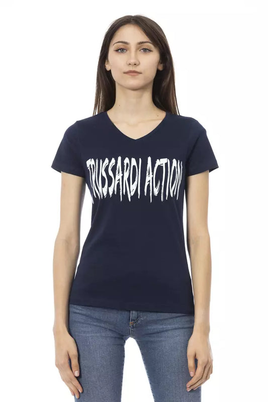 Blue Cotton Women Top