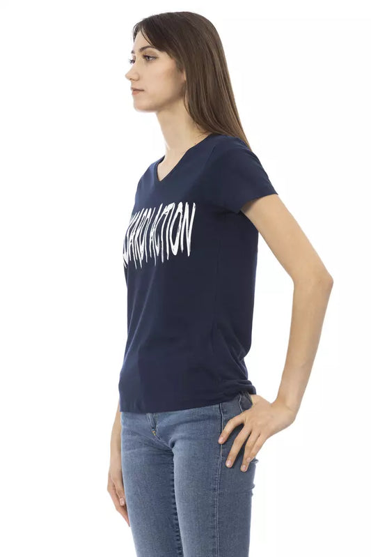 Blue Cotton Women Top