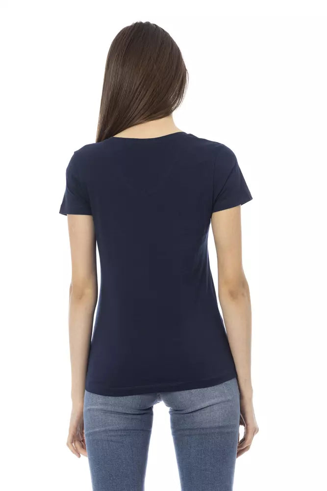 Blue Cotton Women Top