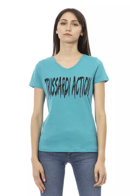 Light Blue Cotton Women Top