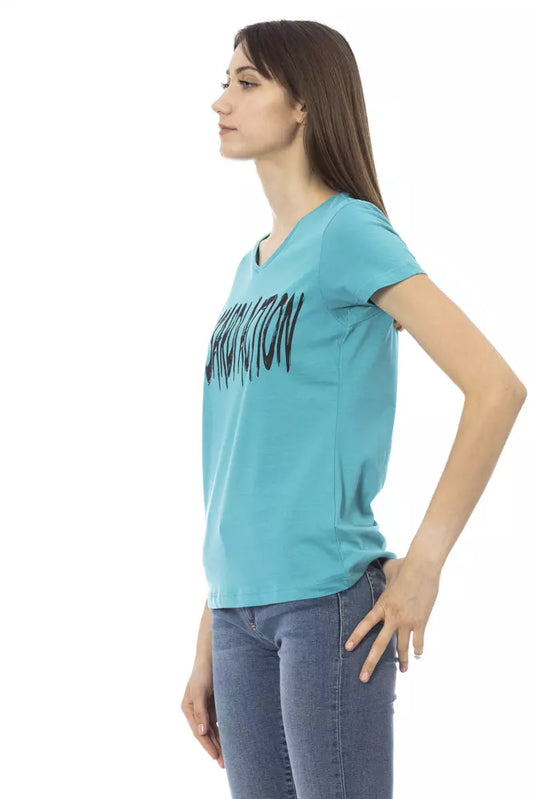 Light Blue Cotton Women Top